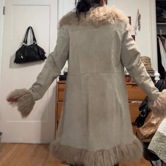 Vintage Genuine Leather Fur Trim Penny Lane Jacket - Picture 5 of 5